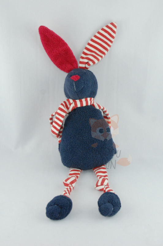  lapin bleu rouge rayé echarpe 